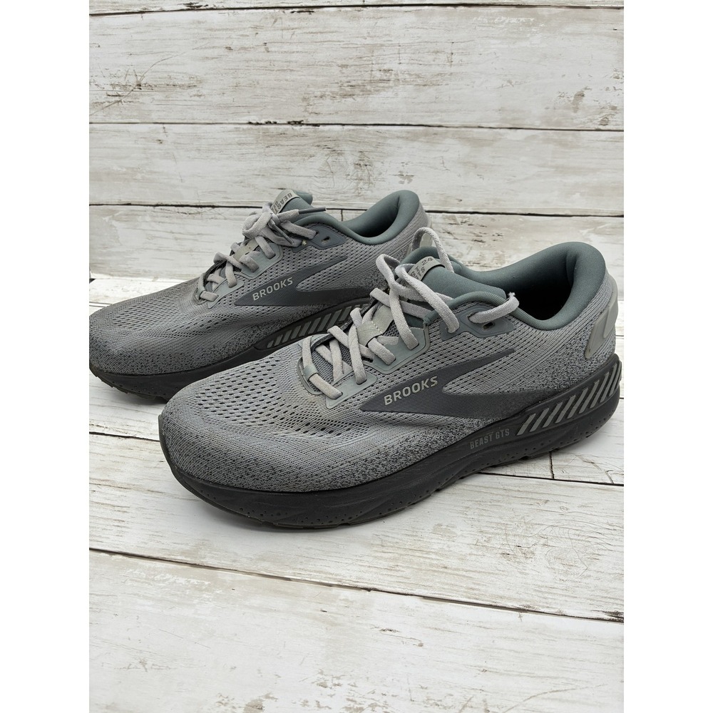 Brooks Beast GTS 23 Men's Stability Running Shoes Gray Black Lace Up 10.5